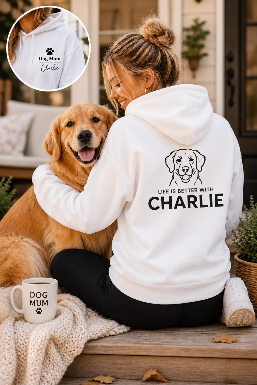 Dog Mum Gift | Personalised Dog Mum Hoodie | Custom Breed Name, Dog Lover Gift