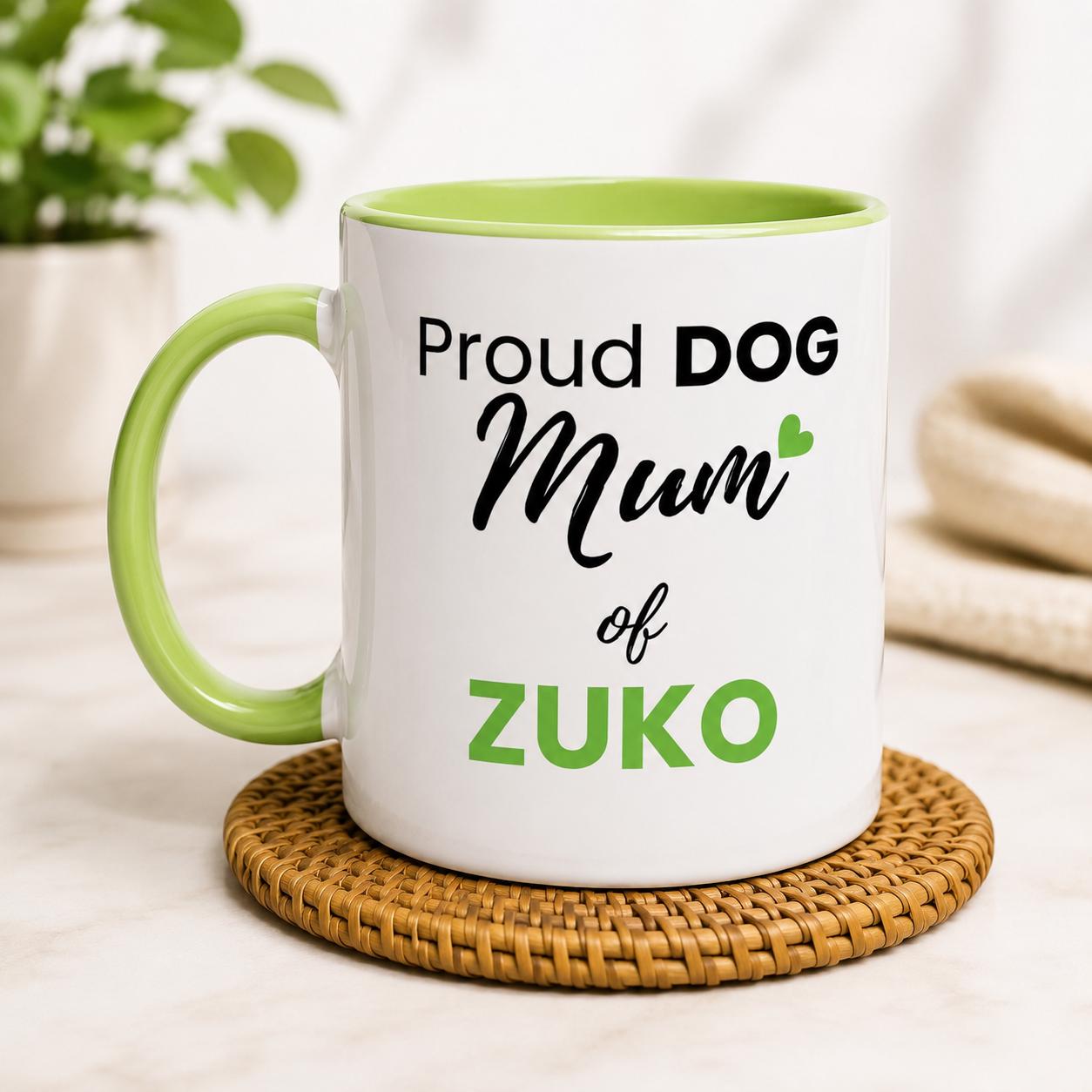 Personalised Dog Mum Mug | Custom Dog Name Coffee Mug | Proud Dog Mum Gift | Gift for Dog Lovers | Mother’s Day Gift