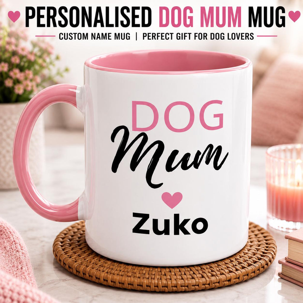 Personalised Dog Mum Mug | Custom Dog Name Coffee Mug | Proud Dog Mum Gift | Gift for Dog Lovers | Mother’s Day Gift