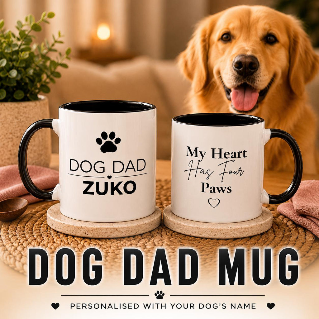 Personalised Dog Dad Mug | Custom Dog Name Coffee Mug | Dog Dad Gift | Gift for Dog Lovers