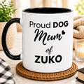 Personalised Dog Mum Mug | Custom Dog Name Coffee Mug | Dog Mom Gift | Pet Lover Gift | Black Accent Ceramic Mug