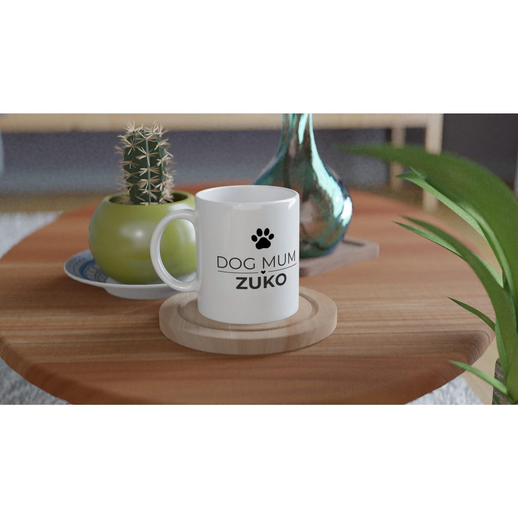 Personalised Dog Mum Mug with Dog Name | Custom White Coffee Mug for Dog Lovers | Dog Mom Gift | Pet Owner Gift | Mother’s Day Mug |11oz Cer