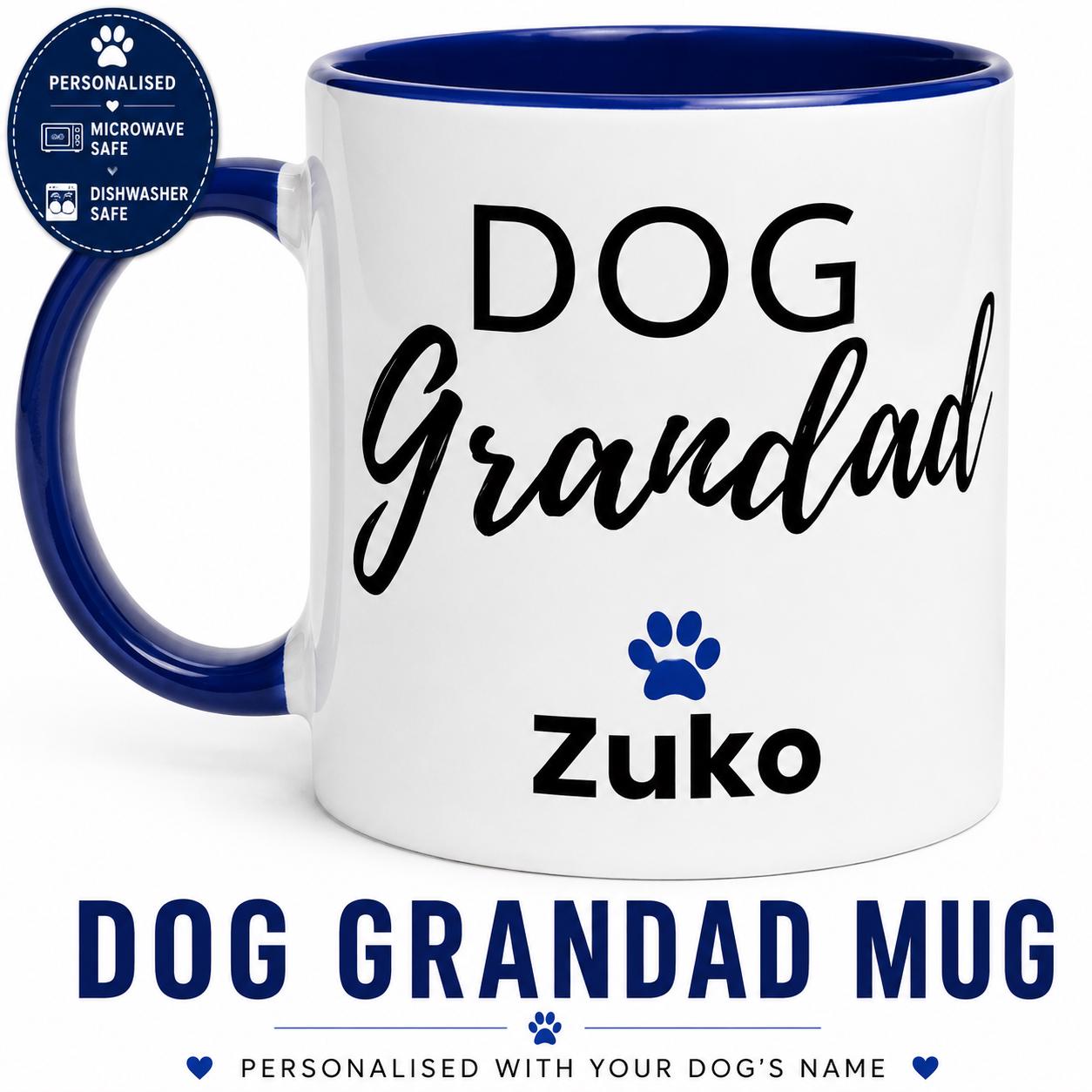 Personalised Dog Grandad Mug | Custom Dog Name Coffee Mug | Gift for Dog Grandad | Dog Lover Gift