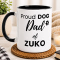 Personalised Dog Dad Mug | Custom Dog Name Coffee Mug | Dog Dad Gift | Pet Lover Gift | Black Accent Ceramic Mug