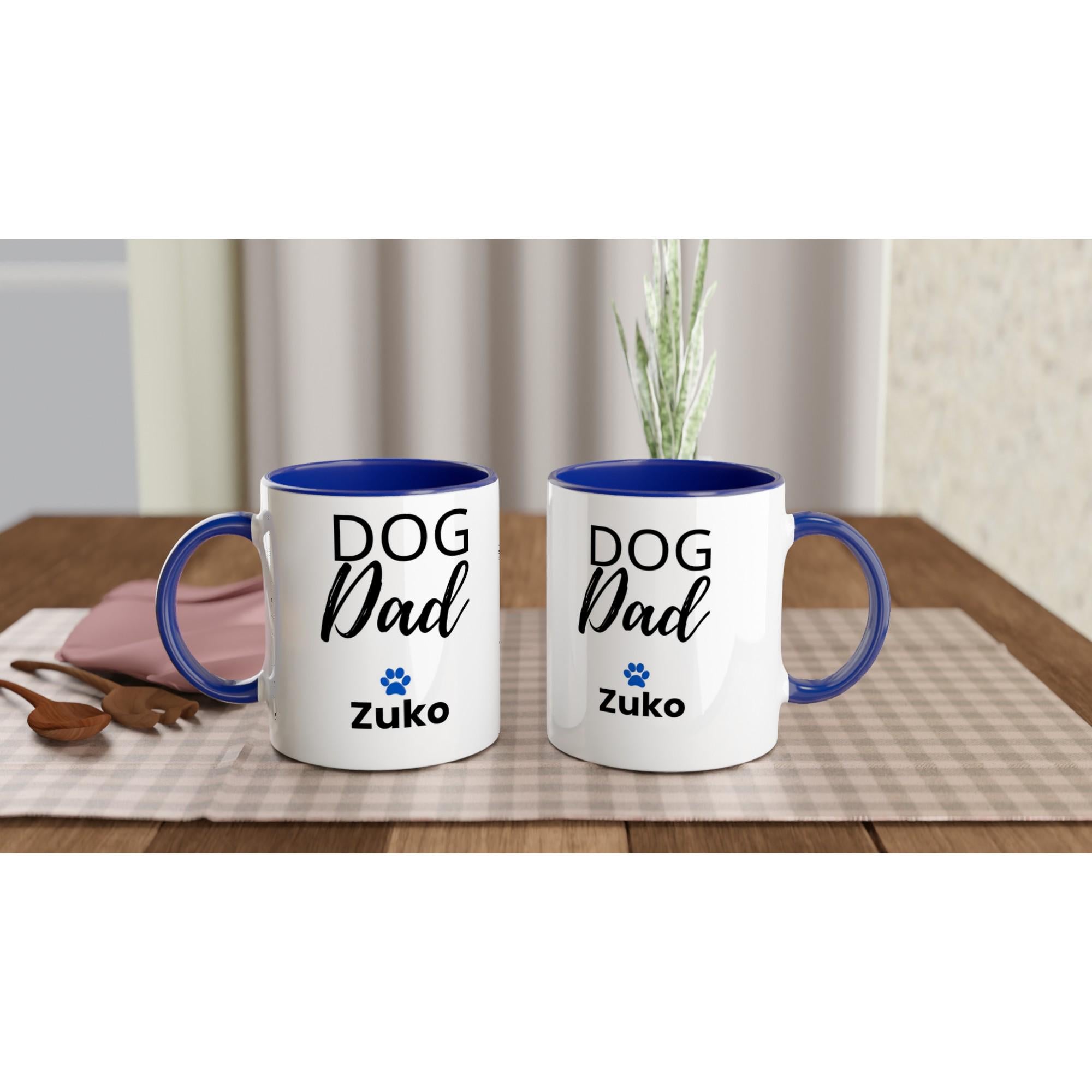 Personalised Dog Dad Mug | Custom Dog Dad Coffee Mug with Dog Name | Dog Dad Gift | Pet Dad Mug | Father’s Day Gift | Dog Lover Mug | Blue