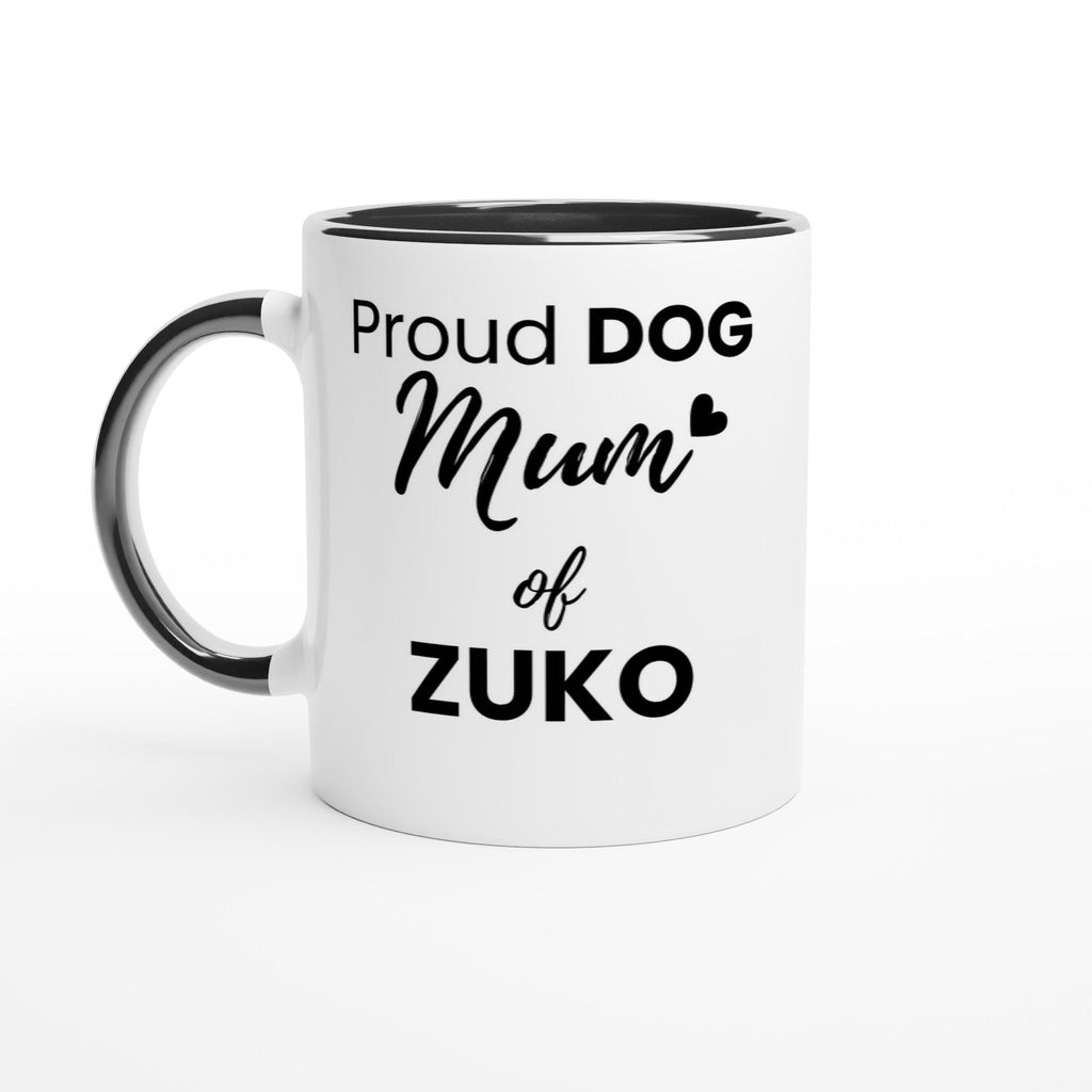 Personalised Dog Mum Mug | Custom Dog Name Coffee Mug | Dog Mom Gift | Pet Lover Gift | Black Accent Ceramic Mug