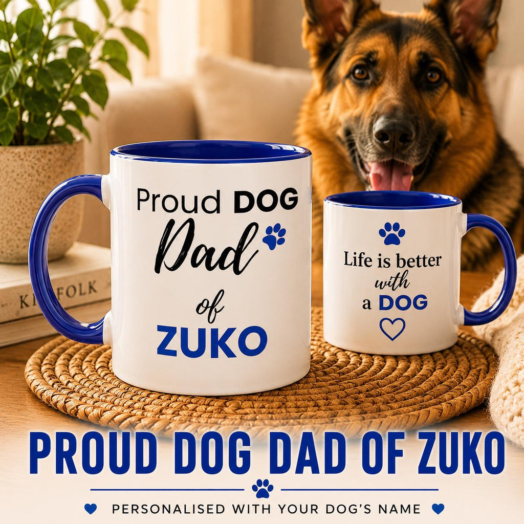 Personalised Dog Dad Mug | Custom Dog Name Coffee Mug | Gift for Dog Dad | Dog Lover Gift