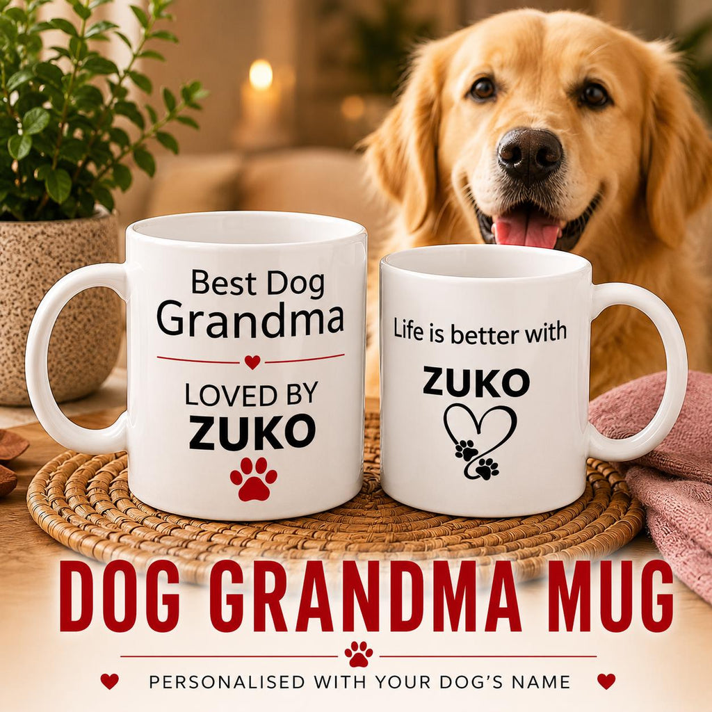 Best Dog Granma Mug | Custom Dog Name Coffee Mug | Gift for Dog Grandma | Dog Lover Gift