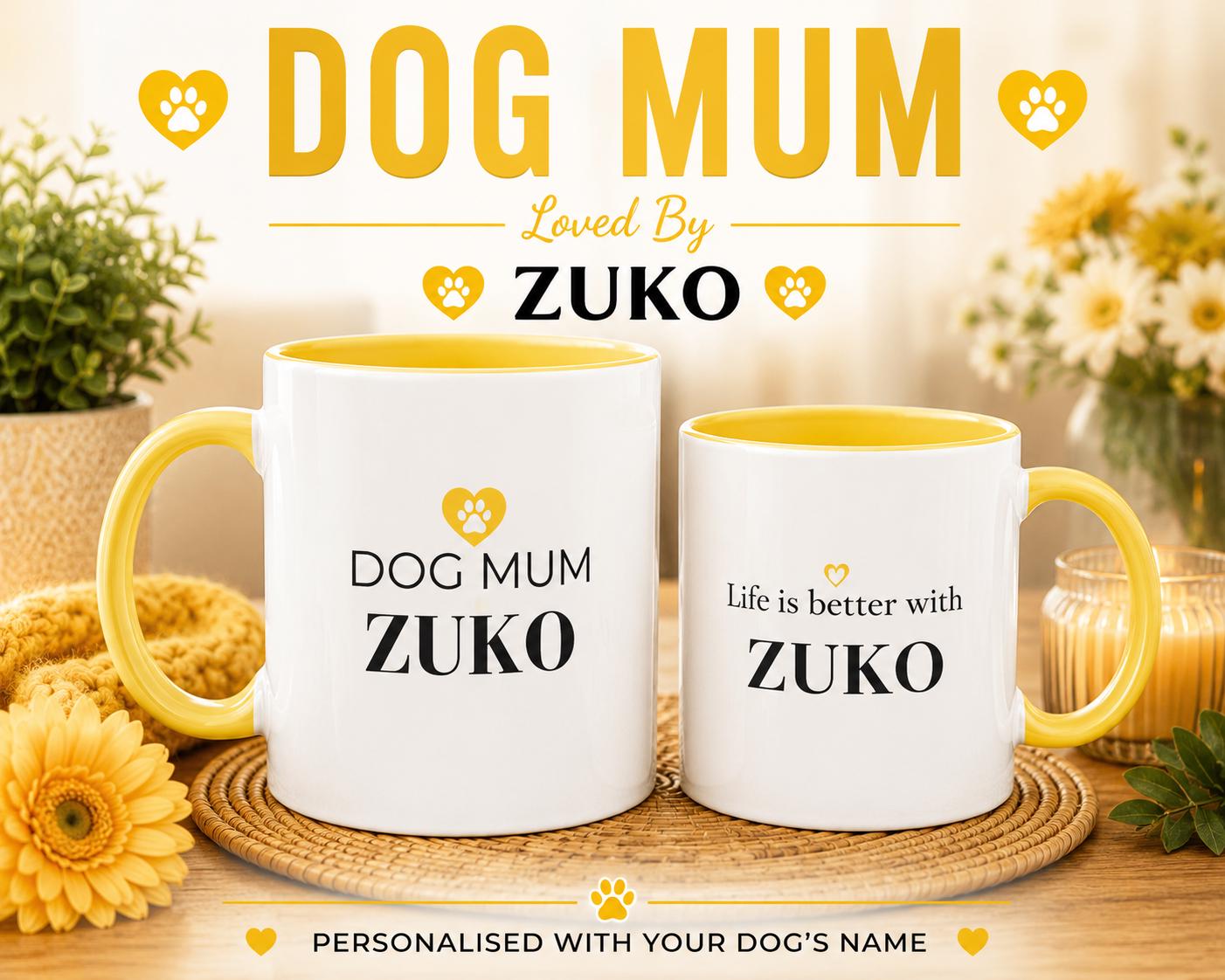 Personalised Dog Mum Mug | Custom Dog Name Coffee Mug | Dog Mum Gift | Gift for Dog Lovers