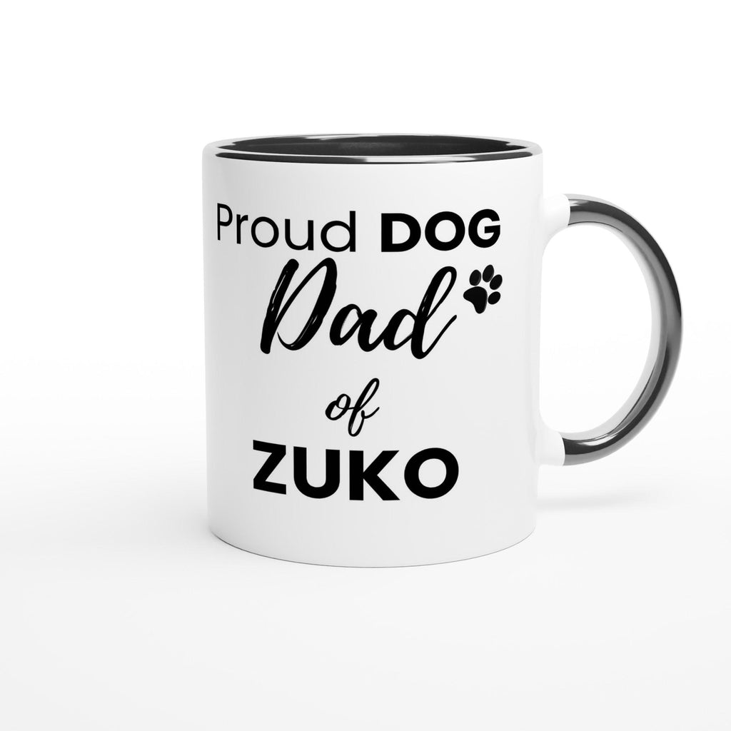 Personalised Dog Dad Mug | Custom Dog Name Coffee Mug | Dog Dad Gift | Pet Lover Gift | Black Accent Ceramic Mug