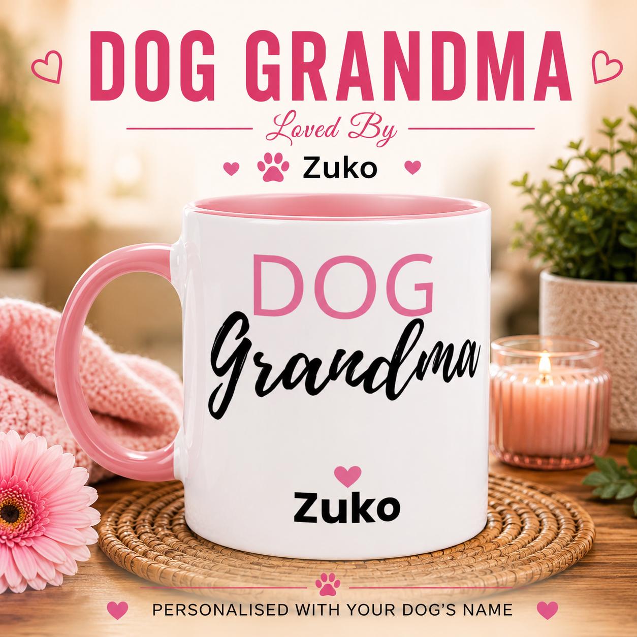 Personalised Dog Grandma Mug | Custom Dog Name Coffee Mug | Dog Grandma Gift | Gift for Dog Lovers