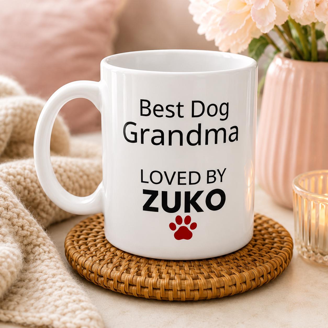 Best Dog Granma Mug | Custom Dog Name Coffee Mug | Gift for Dog Grandma | Dog Lover Gift