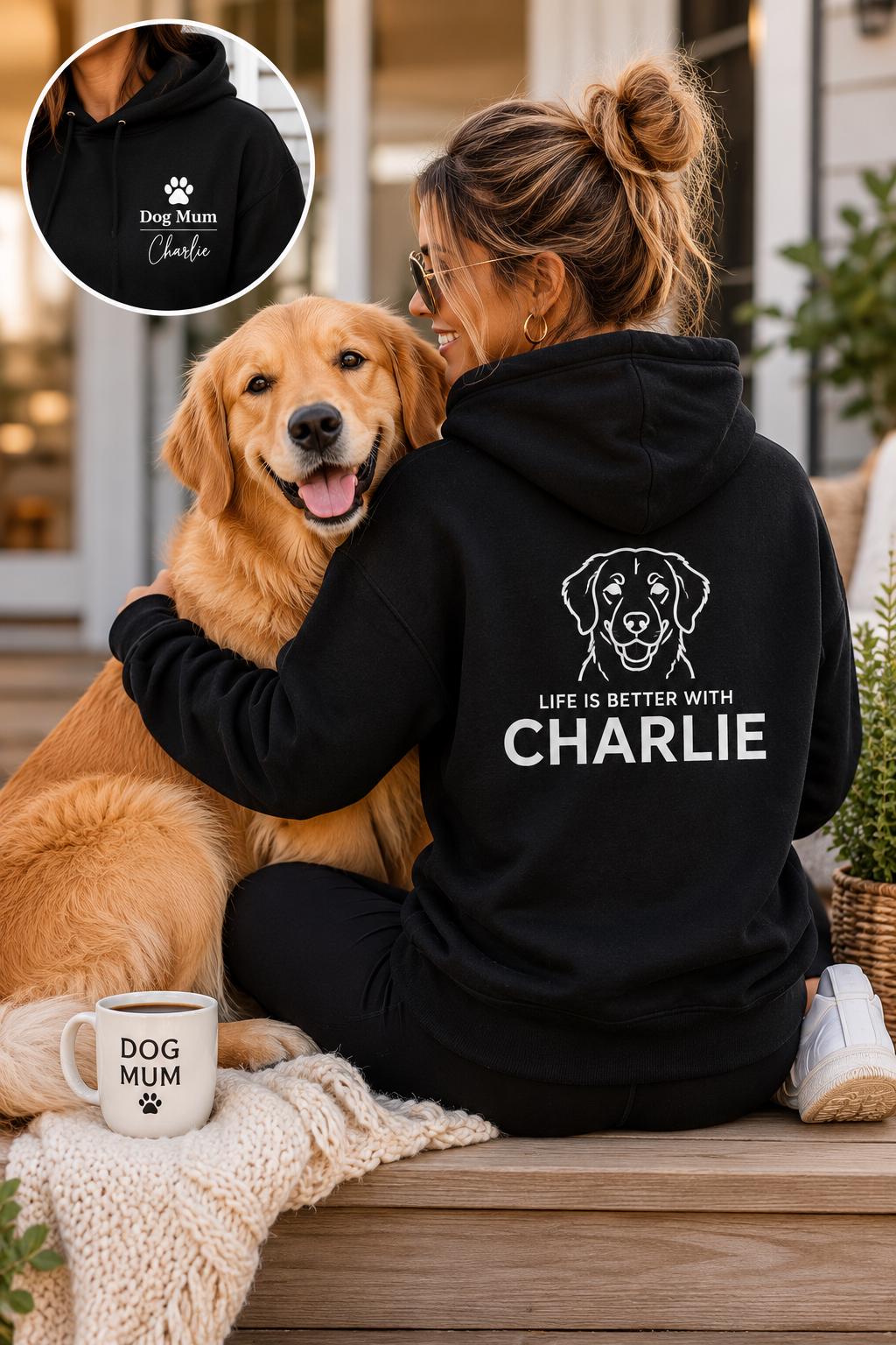 Dog Mum Gift | Personalised Dog Mum Hoodie | Custom Breed Name, Dog Lover Gift