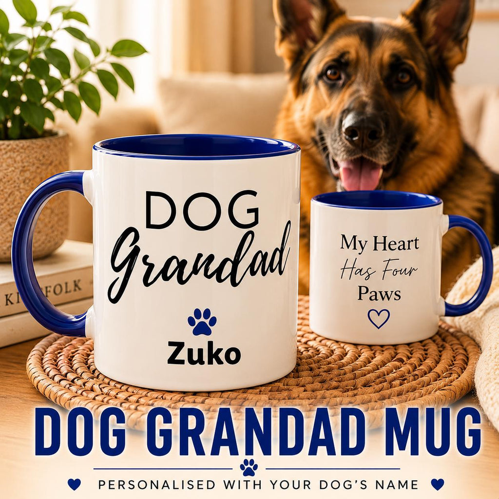 Personalised Dog Grandad Mug | Custom Dog Name Coffee Mug | Gift for Dog Grandad | Dog Lover Gift