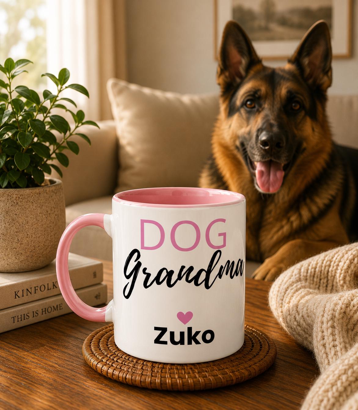 Personalised Dog Grandma Mug | Custom Dog Name Coffee Mug | Dog Grandma Gift | Gift for Dog Lovers