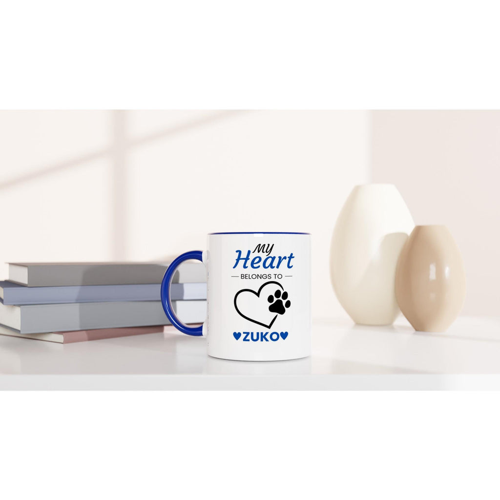 Personalised Dog Lover Mug | My Heart Belongs to My Dog Mugy | Custom Dog Name Coffee Cup | Dog Mum Gift | Dog Dad Gift | Pet Lover Gift