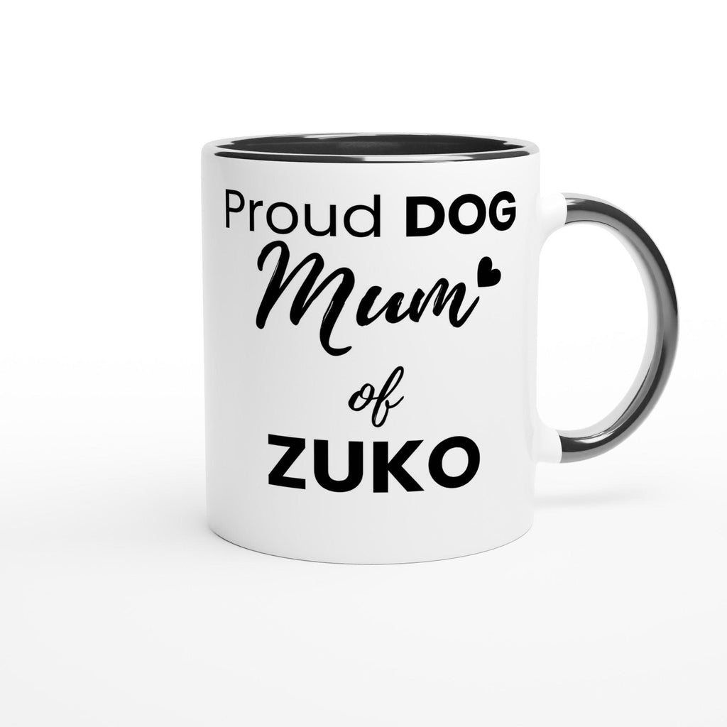 Personalised Dog Mum Mug | Custom Dog Name Coffee Mug | Dog Mom Gift | Pet Lover Gift | Black Accent Ceramic Mug