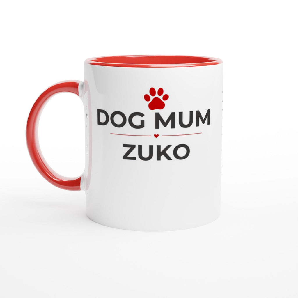 Personalised Dog Mum Mug with Dog Name | Custom Red Coffee Mug for Dog Lovers | Dog Mom Gift | Pet Owner Gift | Mother’s Day Mug | 11oz Cer