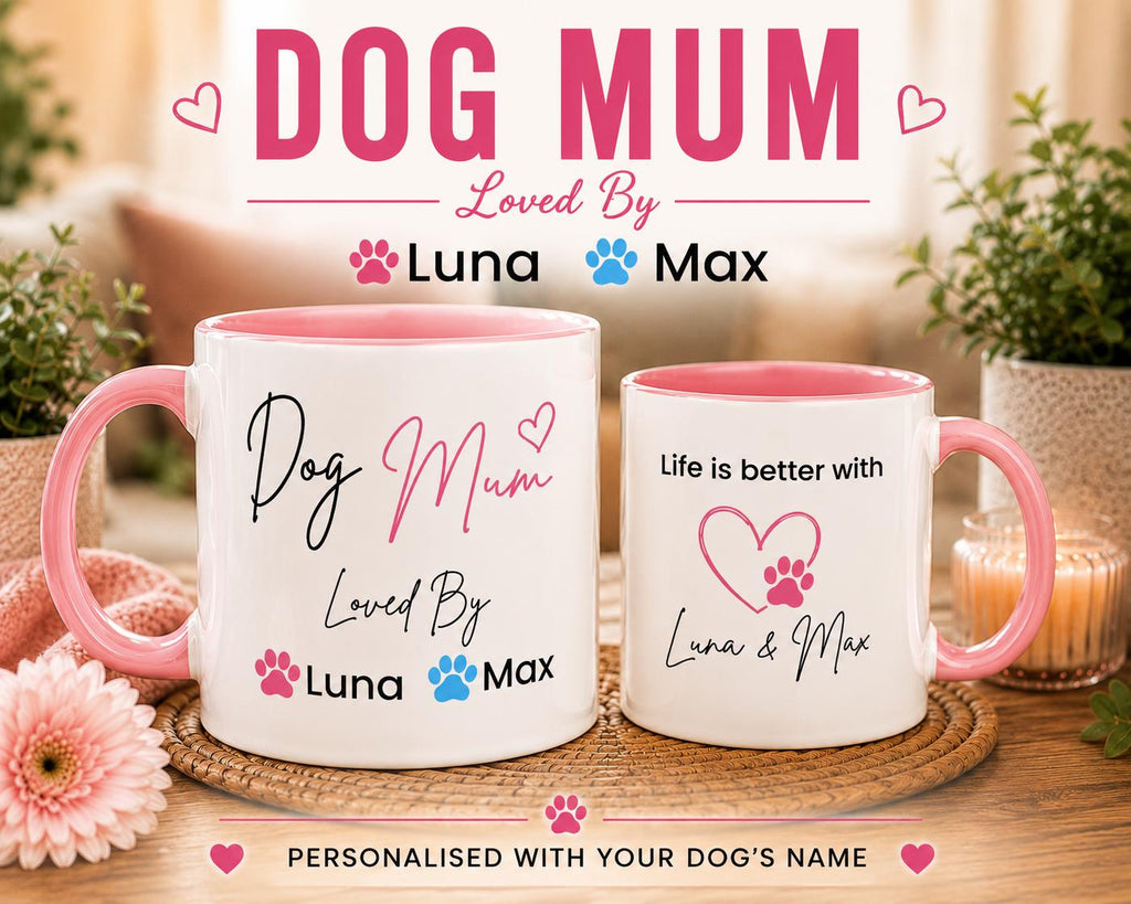 Personalised Dog Mum Mug | Custom Dog Names Coffee Mug | Gift for Dog Lovers