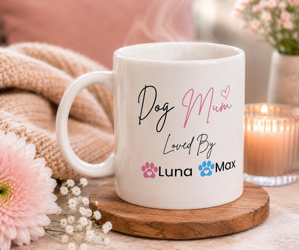 Personalised Dog Mum Mug | Custom Dog Names Coffee Mug | Gift for Dog Lovers