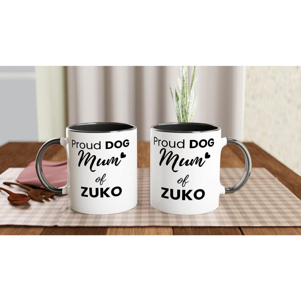 Personalised Dog Mum Mug | Custom Dog Name Coffee Mug | Dog Mom Gift | Pet Lover Gift | Black Accent Ceramic Mug