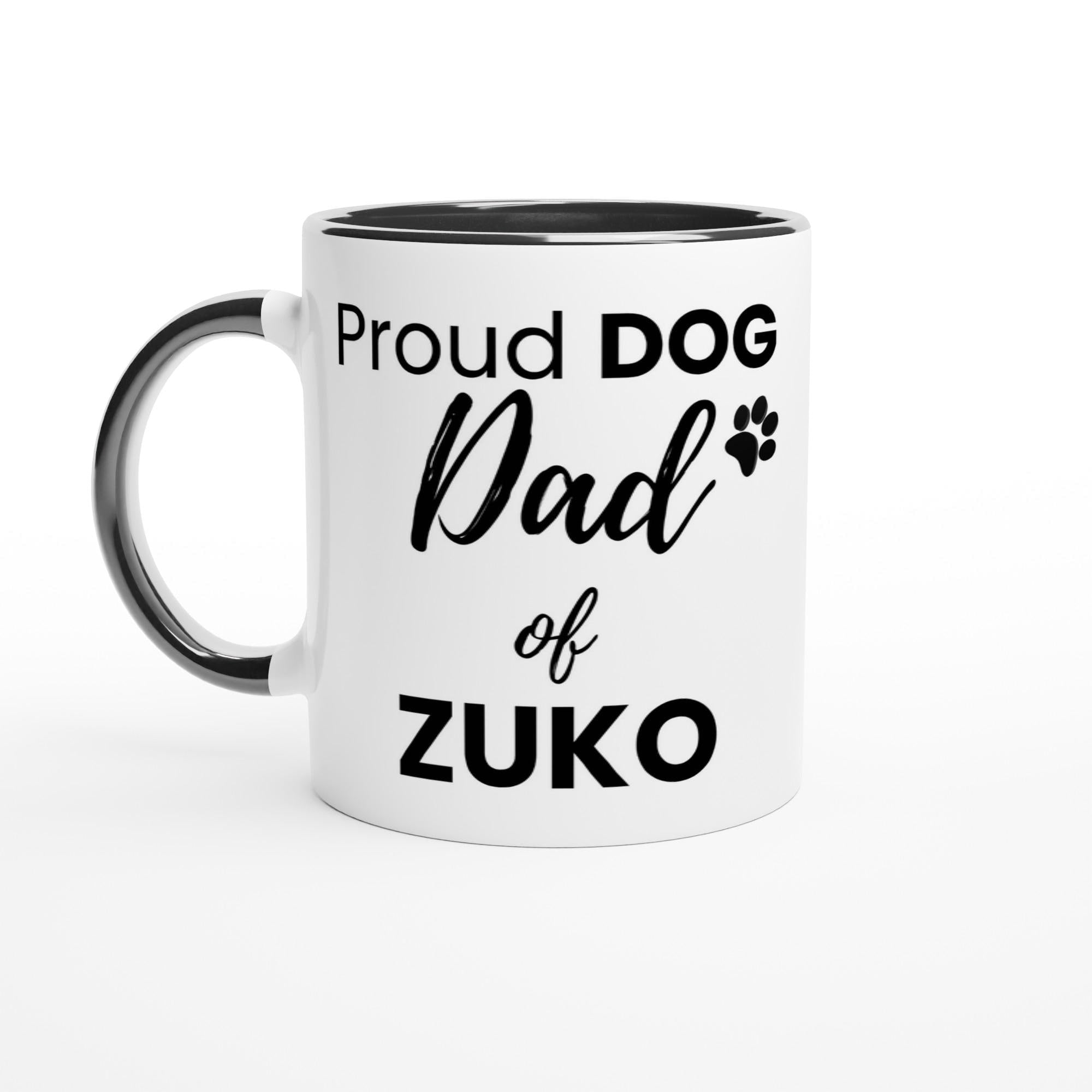 Personalised Dog Dad Mug | Custom Dog Name Coffee Mug | Dog Dad Gift | Pet Lover Gift | Black Accent Ceramic Mug