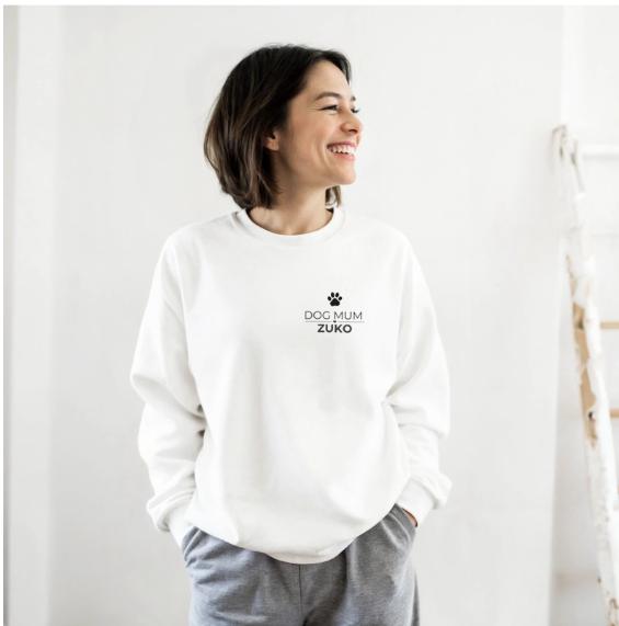 Dog Mum Gift | Personalised Dog Mum Crewneck Sweatshirt | Custom Dog Breed Name Gift
