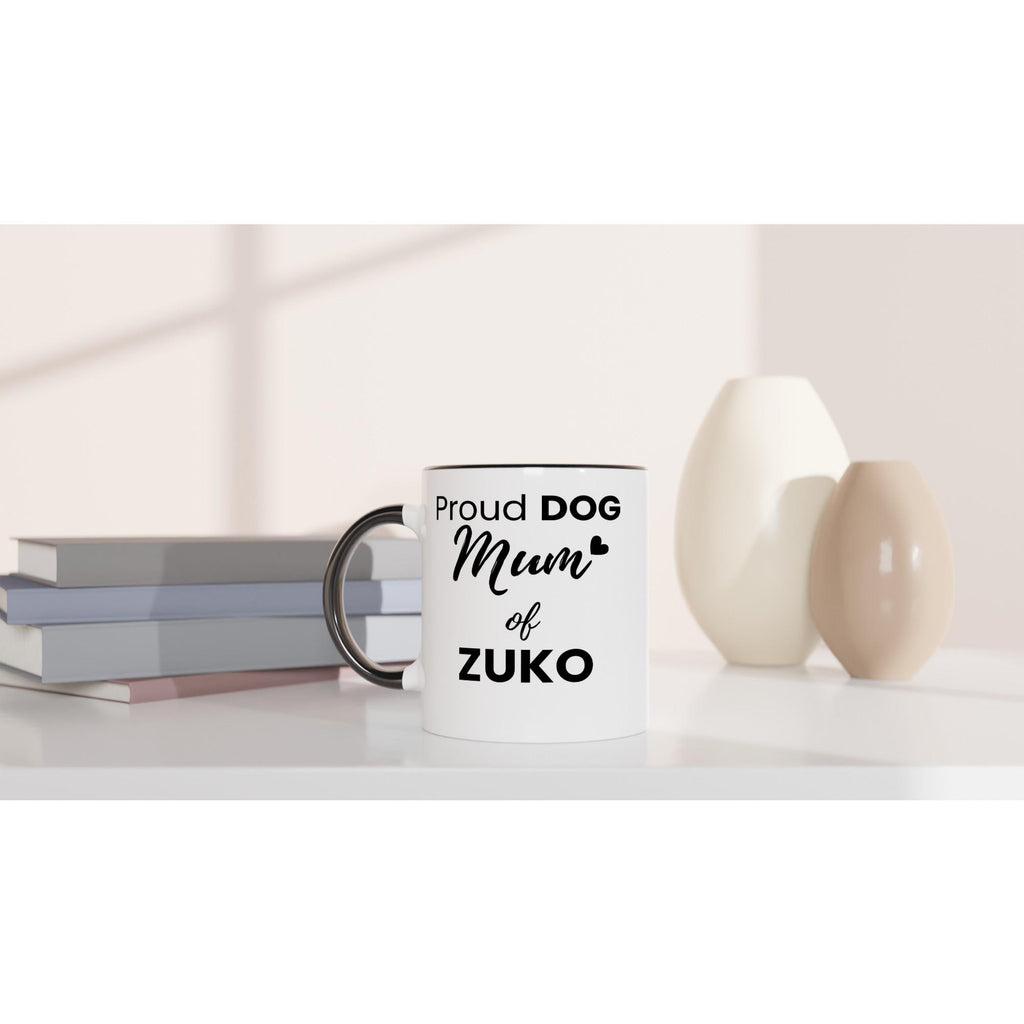 Personalised Dog Mum Mug | Custom Dog Name Coffee Mug | Dog Mom Gift | Pet Lover Gift | Black Accent Ceramic Mug