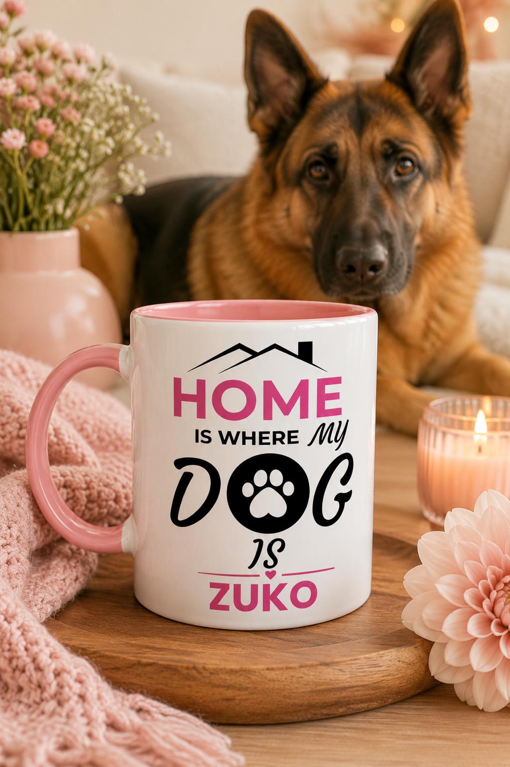 Dog Mum Gift | Personalised Dog Mum Mug |Home is Where My Dog Is | PawVibe