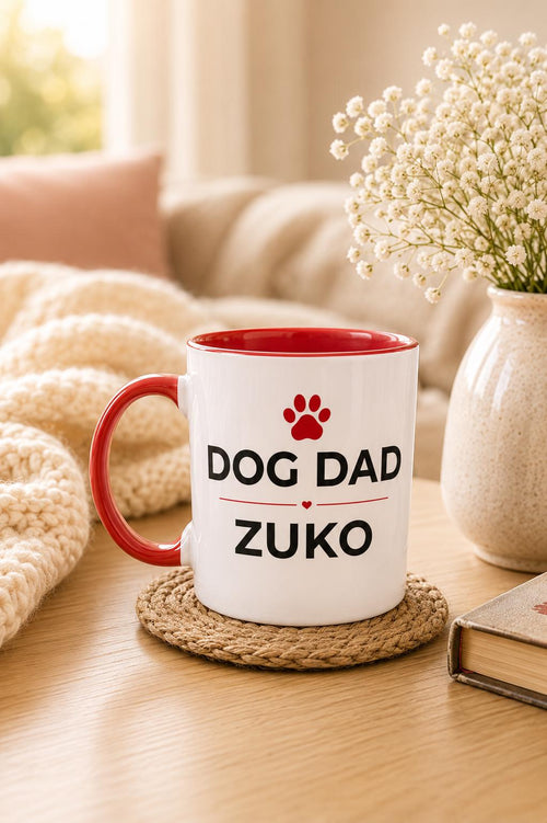 Dog Dad Mug | Custom Dog Name Coffee Mug | Gift for Dog Dad | Dog Lover Gift