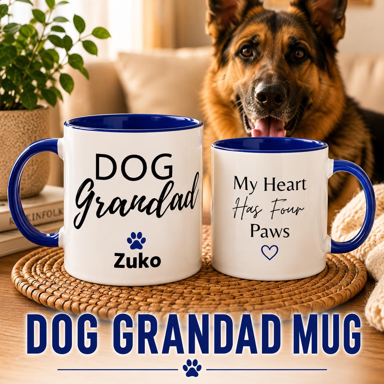 Personalised Dog Grandad Mug | Custom Dog Name Coffee Mug | Gift for Dog Grandad | Dog Lover Gift