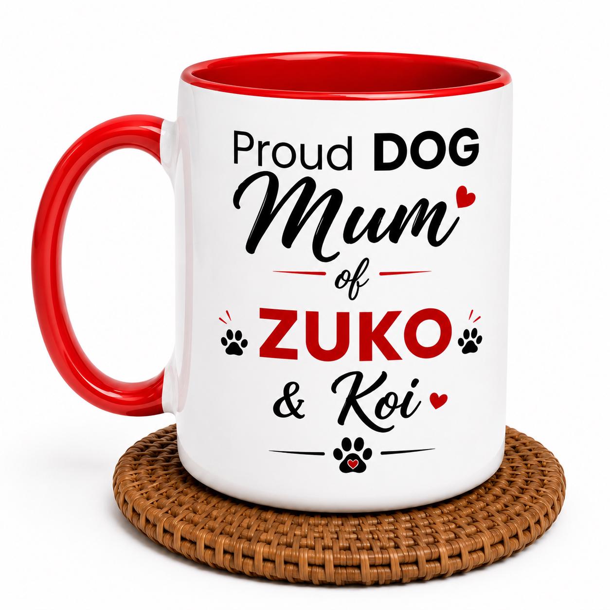 Personalised Dog Mum Mug | Custom Dog Name Coffee Mug | Proud Dog Mum Gift | Gift for Dog Lovers | Mother’s Day Gift