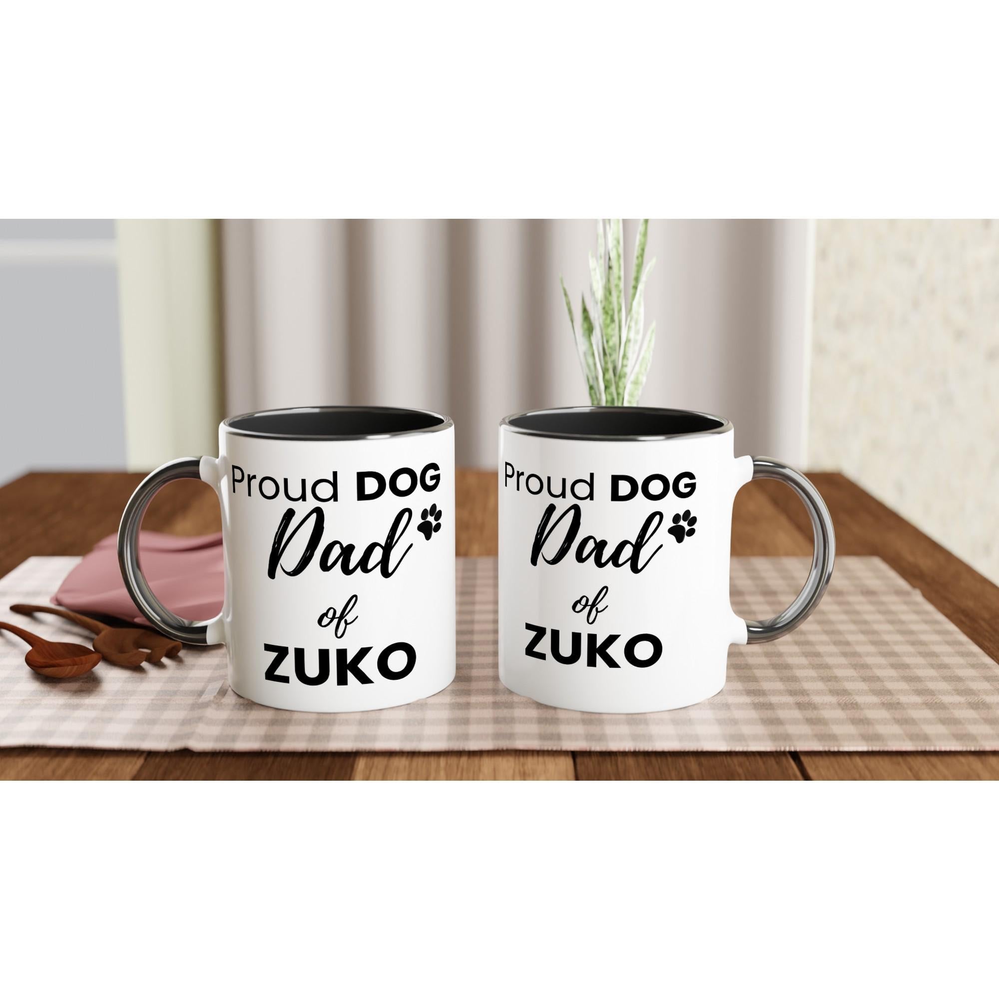 Personalised Dog Dad Mug | Custom Dog Name Coffee Mug | Dog Dad Gift | Pet Lover Gift | Black Accent Ceramic Mug