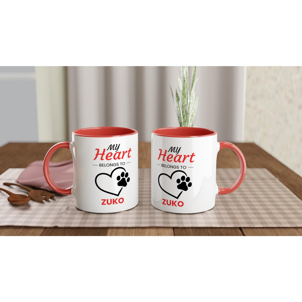 Personalised Dog Lover Mug | My Heart Belongs to My Dog Mug | Custom Dog Name Coffee Cup | Dog Mum Gift | Dog Dad Gift | Pet Lover Gift