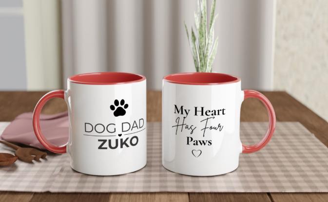 Dog Dad Gift | Personalised Dog Dad Mug | Custom Dog Name Ceramic Coffee Cup