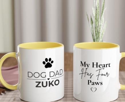 Dog Dad Gift | Personalised Dog Dad Mug | Custom Dog Name Ceramic Coffee Cup