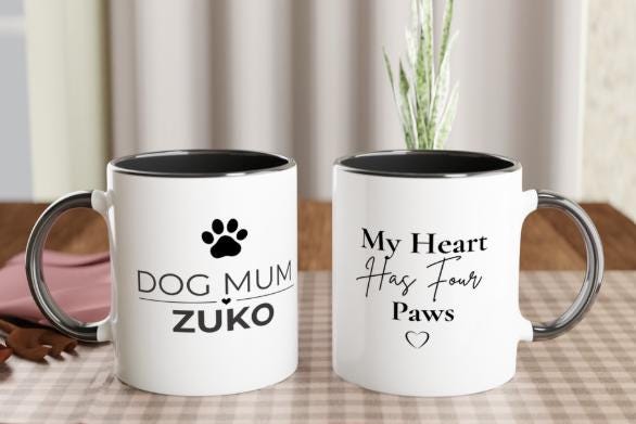 Dog Mum Gift | Personalised Dog Mum Mug | Custom Dog Name Ceramic Coffee Cup