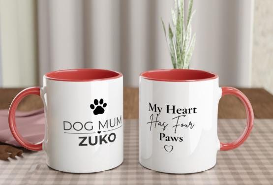 Dog Mum Gift | Personalised Dog Mum Mug | Custom Dog Name Ceramic Coffee Cup