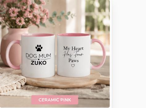 Dog Mum Gift | Personalised Dog Mum Mug | Custom Dog Name Ceramic Coffee Cup