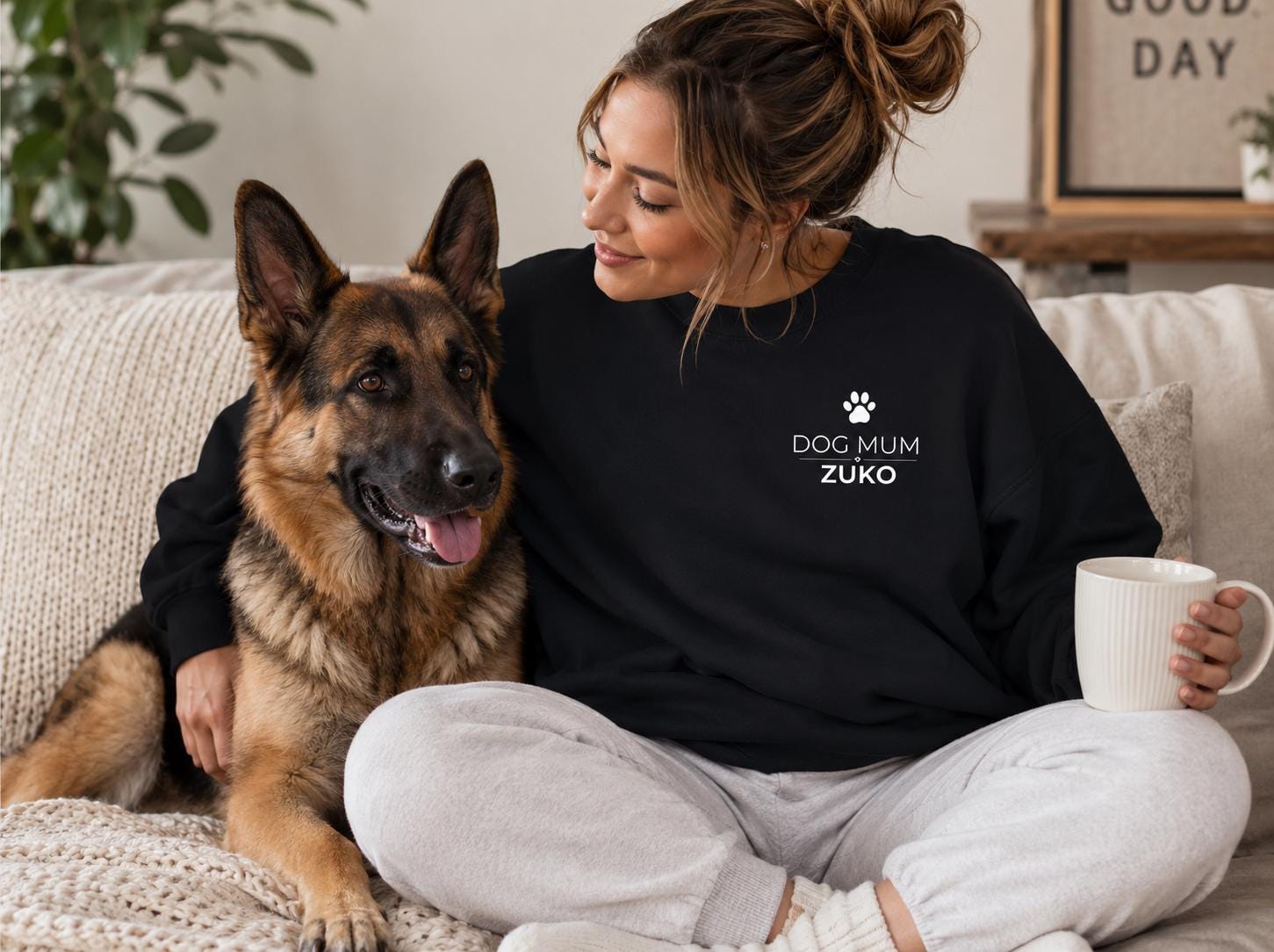 Dog Mum Gift | Personalised Dog Mum Crewneck Sweatshirt | Custom Dog Breed Name Gift