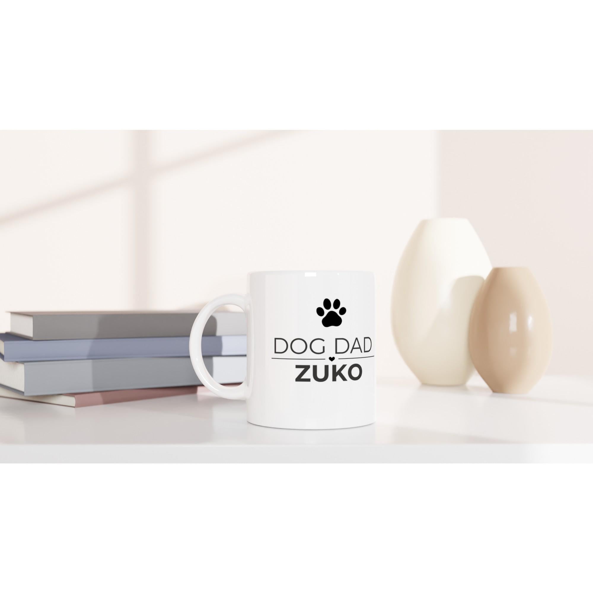 Dog Dad Gift | Personalised Dog Dad Mug | Custom Dog Name Coffee Cup | White Ceramic