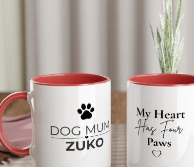 Dog Mum Gift | Personalised Dog Mum Mug | Custom Dog Name Ceramic Coffee Cup