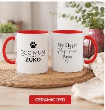 Dog Mum Gift | Personalised Dog Mum Mug | Custom Dog Name Ceramic Coffee Cup