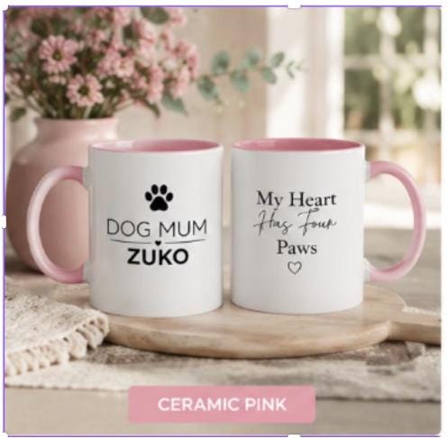 Dog Mum Gift | Personalised Dog Mum Mug | Custom Dog Name Ceramic Coffee Cup