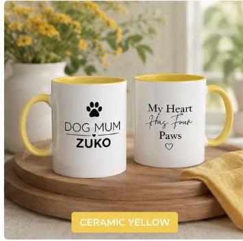 Dog Mum Gift | Personalised Dog Mum Mug | Custom Dog Name Ceramic Coffee Cup