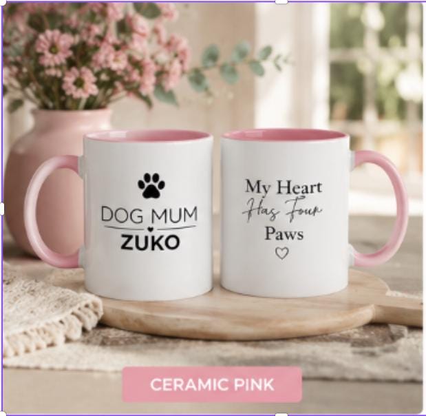 Dog Mum Gift | Personalised Dog Mum Mug | Custom Dog Name Ceramic Coffee Cup