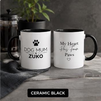 Dog Mum Gift | Personalised Dog Mum Mug | Custom Dog Name Ceramic Coffee Cup