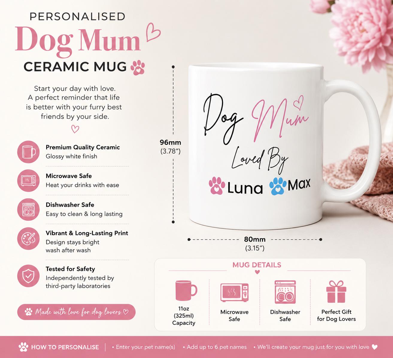Personalised Dog Mum Ceramic Mug