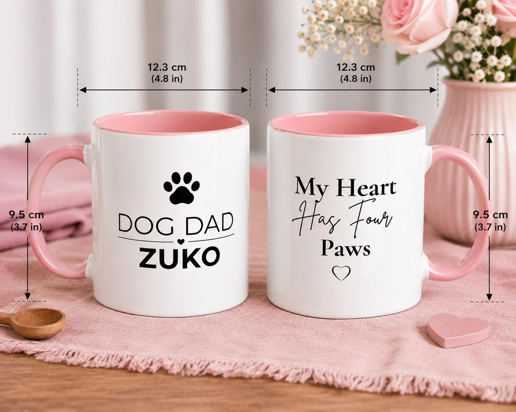 Dog Dad Gift | Personalised Dog Dad Mug | Custom Dog Name Ceramic Coffee Cup