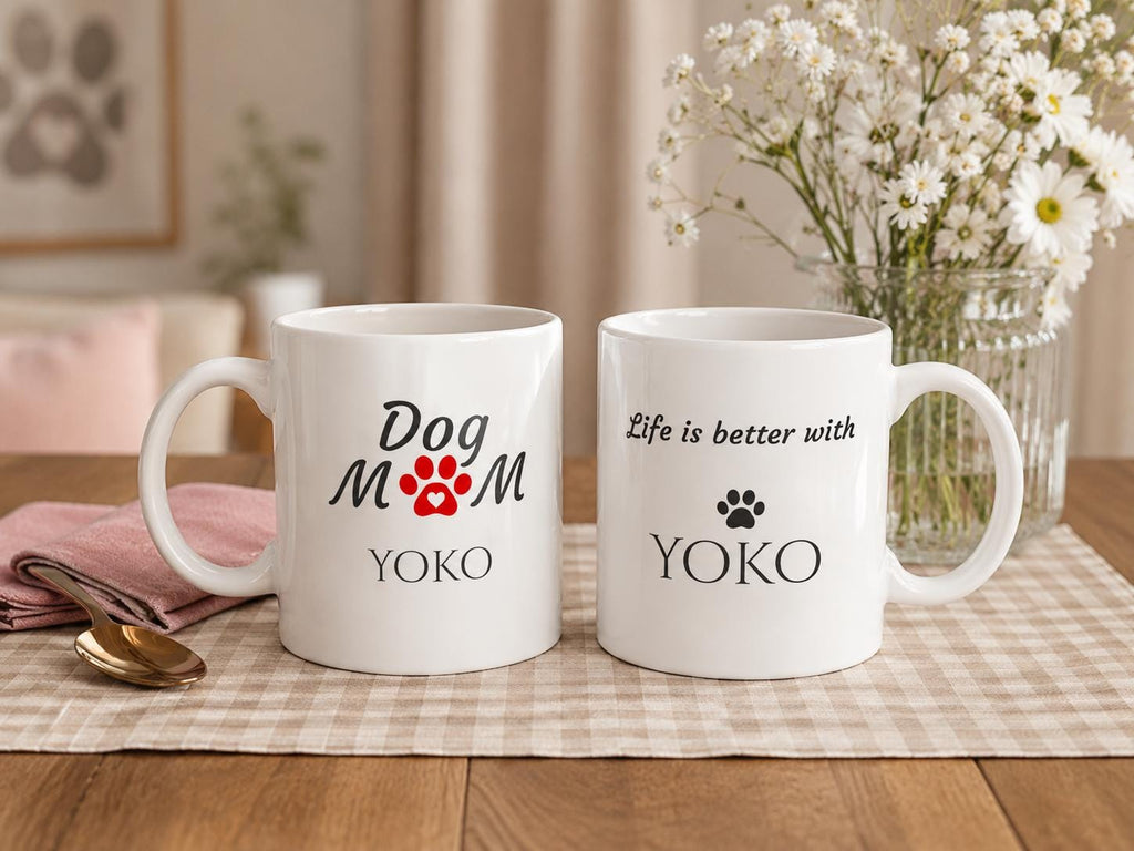 Personalised Dog Mum Mug | Custom Dog Name Coffee Cup | Ceramic 11oz